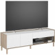 Meuble TV - MORPHOS - Décor blanc / Chene - 150 x 47,3 x 40 cm - PARISOT