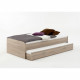 Lit gigogne pour un double couchage - Décor chene - L94,6 x H50,5 x P203 cm - Fabriqué en Allemagne
