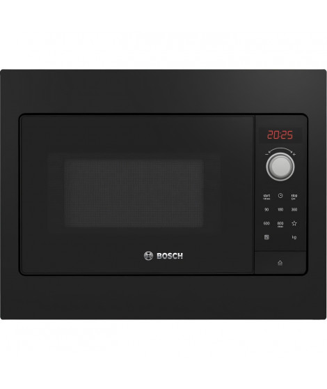 Micro-ondes simple encastrable - BOSCH SER2 - BFL523MB3F - Noir - 20 L -  38,2 x 49,5 x 33,5 cm