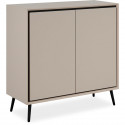 Buffet - ARONA 01A - Beige / Noir - 2 portes - 90 x 90 x 38 cm