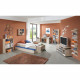 Lit gigogne pour un double couchage - Décor chene - L94,6 x H50,5 x P203 cm - Fabriqué en Allemagne