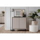 Buffet - ARONA 01A - Beige / Noir - 2 portes - 90 x 90 x 38 cm