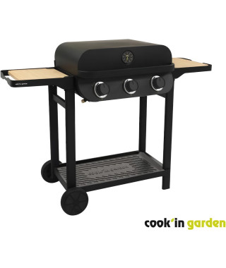 Barbecue a gaz - COOK'IN GARDEN - FLAVO - 3 brûleurs - Noir