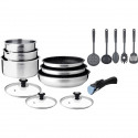 Batterie de cuisine induction - Arthur Martin - AM1275 - Acier inoxydable - 15 pieces - Poignée amovible - Tous feux dont ind…