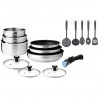 Batterie de cuisine induction - Arthur Martin - AM1275 - Acier inoxydable - 15 pieces - Poignée amovible - Tous feux dont ind…