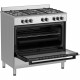 Cuisiniere a gaz - BERTAZZONI - SEL925MX - 5 foyers - 3,6 Kwh - 90 cm - Inox