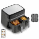 MOULINEX Dual Easy Fry & Grill Friteuse sans huile et gril, Capacité 8,3 L, 2 tiroirs, 8 programmes, air fryer YY5637FB