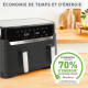 MOULINEX Dual Easy Fry & Grill Friteuse sans huile et gril, Capacité 8,3 L, 2 tiroirs, 8 programmes, air fryer YY5637FB