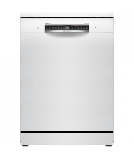 Lave-vaisselle pose libre BOSCH SMS4EMW01F SER4 - 14 couverts - Induction - L60cm - 42 dB - tiroir a couverts - Blanc