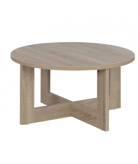 Table basse ronde - TIKA - Chene - Sur pieds - 82 x 82 x 42 cm