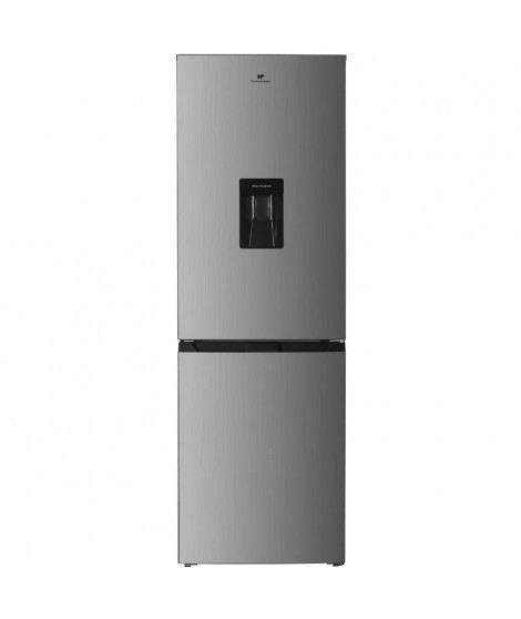 Réfrigérateur congélateur bas  251L - CONTINENTAL EDISON - Total No Frost - Inox - Classe D - L 55 cm x H 180 cm