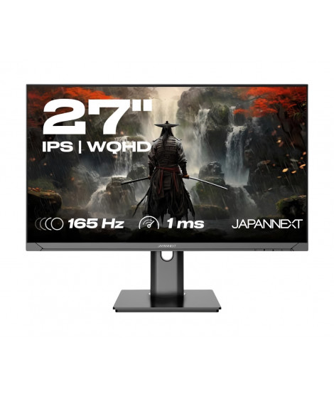 Écran Gaming - JAPANNEXT - 27 WQHD - 165Hz - DP 1.4 - HDMI 2.0 - Pied ergonomique