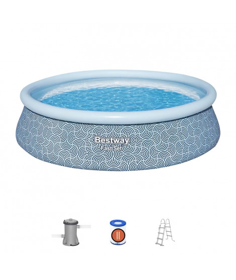 Kit Piscine gonflable BESTWAY -  Fast Set - 457 x 107 cm - Ronde (Filtre a cartouche, échelle, 1 cartouche)
