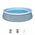 Kit Piscine gonflable BESTWAY -  Fast Set - 457 x 107 cm - Ronde (Filtre a cartouche, échelle, 1 cartouche)