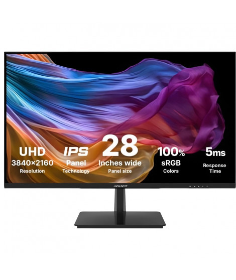 Écran PC - JAPANNEXT - 28 4K UHD - IPS - 60Hz - 1 DP 1.2 - 2 HDMI 2.0