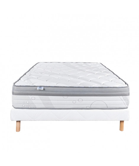 LUXURY LITERIE - Ensemble matelas + sommier - RELAXATION - 140 x 190 cm - Tapissier - Ferme  - Face été/hiver