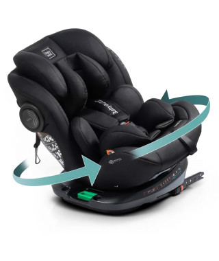 Siege auto - BABYAUTO - GYRO BLACK LINE EMBOSSED - De la naissance a 12 ans - 0-36 kg - I-Size - ISOFIX - Pivotant 360° - R129