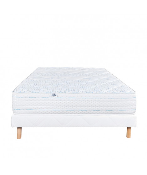 LUXURY LITERIE - Ensemble matelas + sommier - THERMOTEC - 140 x 190 cm - Tapissier - Ferme  - Face été/hiver