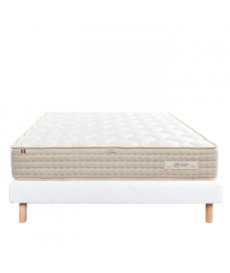 LUXURY LITERIE - Ensemble matelas + sommier - SUBLIME - 160 x 200 cm - Tapissier - Ferme  - Face été/hiver