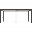 Pergola - Aluminium - OMBREA - Bioclimatique - Anthracite et lames blanches - 3x6 m