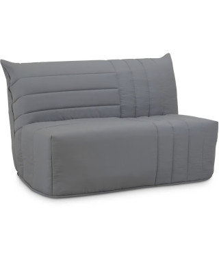 Banquette BZ 2 places BECCI - Tissu gris - Matelas Bultex - L142 x P101 x H95cm - Fabrication française