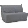 Banquette BZ 2 places BECCI - Tissu gris - Matelas Bultex - L142 x P101 x H95cm - Fabrication française