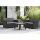 Salon de jardin modulable en résine imitation rotin tressé - Noir - KETER - 4 personnes - MARIE