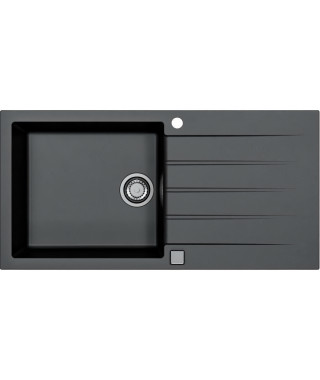 Evier a encastrer - Granit - Noir - 1 grand bac - 100 x 50 cm - CADIT - STRADOUR