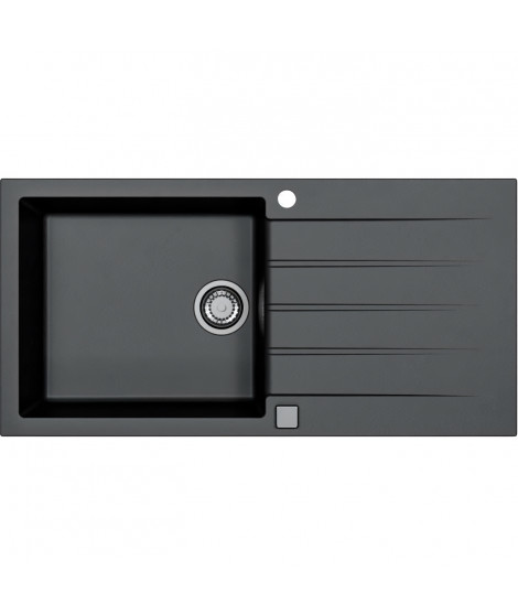 Evier a encastrer - Granit - Noir - 1 grand bac - 100 x 50 cm - CADIT - STRADOUR