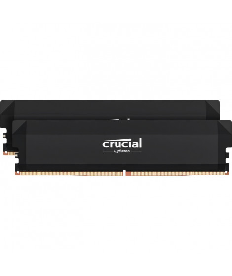 CRUCIAL Mémoire RAM DDR5 PRO - Overclocking Edition - Kit 64GB (2 x 32GO) - 6000 MT/s - CL40 - UDIMM - Noir