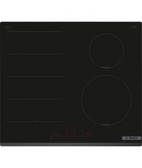 Table de cuisson a induction - BOSCH SERIE 6 PIX631HC1H - 4 foyers - 7400 W - Multitouch+ - Zone flex - Noir