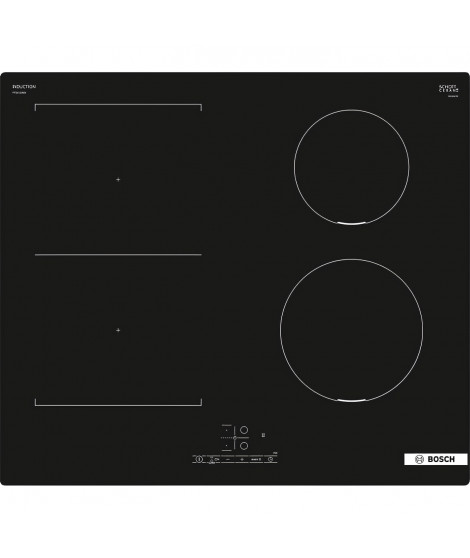 Table de cuisson a induction -BOSCH SER4 - 4 foyers - 6900 W - 59,2 x 52,2 cm - PVS611BB6H - Noir