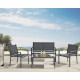 Salon de jardin - Structure Acier - 4 personnes - Gris