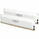 CRUCIAL Mémoire RAM DDR5 PRO - Overclocking Edition - Kit 64GB (2 x 32GO) - 6000 MT/s - CL40 - UDIMM - Blanc