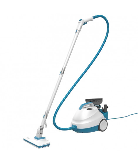 Nettoyeur vapeur traineau multifonction - BLACK & DECKER BHSMP2008-QS - 2000 W - 8 accessoires - 4 bars - Blanc / gris / bleu