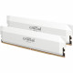 CRUCIAL Mémoire RAM DDR5 PRO - Overclocking Edition - Kit 64GB (2 x 32GO) - 6000 MT/s - CL40 - UDIMM - Blanc