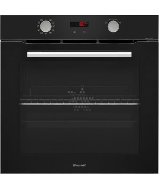 Four multifonction encastrable - Pyrolyse - BRANDT - BXP5521B - Noir - Porte froide - 59,2 x 59,2 x 60,8 cm