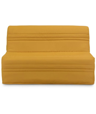 Banquette BZ Joe - Tissu jaune ocre - 3 places - L 143 x P 97 cm - Couchage 140 x 190 cm