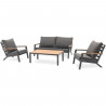 Salon bas de jardin - Aluminium - DCB GARDEN - 5 places - Gris anthracite et polywood - KOMMOS