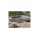 Salon bas de jardin - Aluminium - DCB GARDEN - 5 places - Gris anthracite et bois d'acacia - MIYAKO