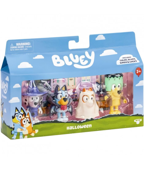 Coffret figurines - BLUEY - Déguisements - 4 figurines articulées - Accessoires inclus