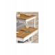 Salon bas de jardin - Aluminium - DCB GARDEN - 5 places - Blanc et bois d'acacia - MIYAKO