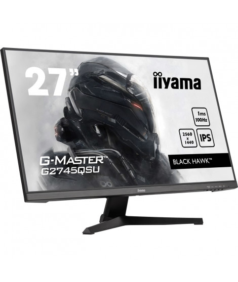 Écran PC - IIYAMA - G2745QSU-B2 - 27 QHD - IPS - 100Hz - 1ms - HDMI/DP/USB HUB - Haut-parleurs - Noir