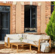 Salon de jardin d'angle modulable - Bois d'acacia - 5 personnes - LEVATA - Beige
