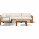 Salon de jardin d'angle modulable - Bois d'acacia - 5 personnes - LEVATA - Beige
