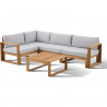 Salon de jardin d'angle modulable - Bois d'acacia - 5 personnes - LEVATA - Gris
