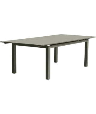 Table de jardin extensible rectangulaire - Kaki - Structure aluminium - 8 a 12 personnes - MIAMI - DCB GARDEN