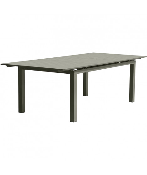 Table de jardin extensible rectangulaire - Kaki - Structure aluminium - 8 a 12 personnes - MIAMI - DCB GARDEN