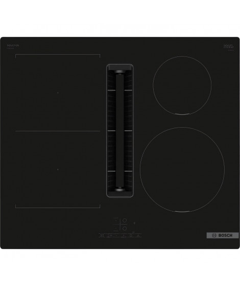 Table de cuisson a induction aspirante - BOSCH - 4 foyers - 52,2 x 59,2 x 22,9 cm - PVS611B16E - Noir