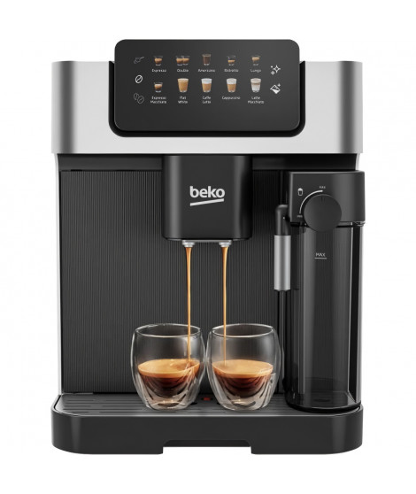 Machine a café avec broyeur - BEKO - CEG7304X - 1350 W - 19 bars - Écran tactile couleur